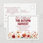 Herfst Oogst Herfstfeest Uitnodiging Postkaart (Voorkant / Achterkant)