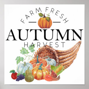 Herfst oogst hoorn des overvloeds  poster