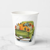 Herfst Oogst in een groenboek over vrachtwagens Papieren Bekers (Voorkant)