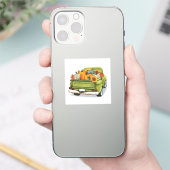 Herfst oogst in een groene vrachtwagen Sticker (Telefoon)