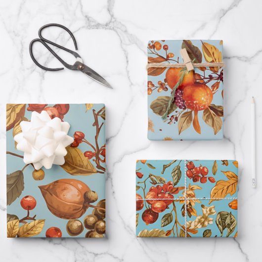 Herfst Oogst Inpakpapier Set Vel (Voorkant)