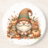 Herfst Oogst Kabouter Zandsteen Onderzetter (Voorkant)