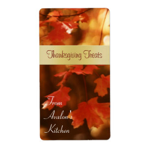 Herfst Oogst Leaf Thanksgiving Treking Label