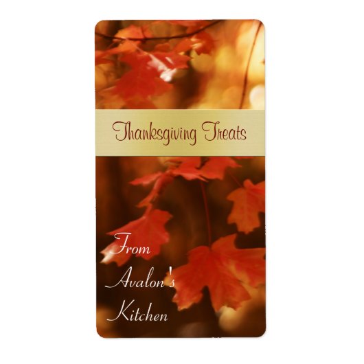 Herfst Oogst Leaf Thanksgiving Treking Label (Voorkant)