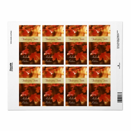 Herfst Oogst Leaf Thanksgiving Treking Label (Full Sheet)