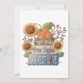 Herfst Oogst Liefde Zonnebloemen en Pompoenen Kaart (Voorkant)