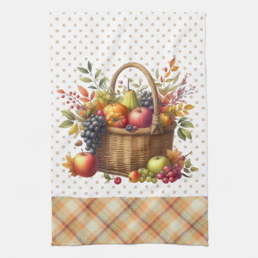 Herfst Oogst Mand Keukenhanddoek (Verticaal)