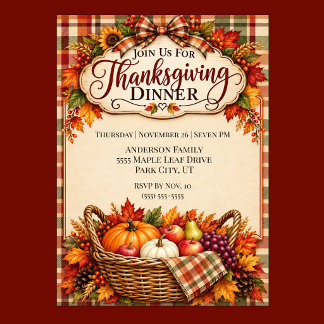 Herfst Oogst Mand Thanksgiving Diner Kaart