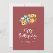 herfst oogst maroon gelukkig Thanksgiving Feestdagenkaart (Voorkant)