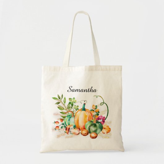 Herfst Oogst met Naam Tote Bag (Voorkant)
