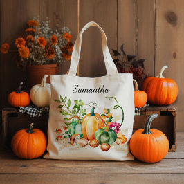 Herfst Oogst met Naam Tote Bag