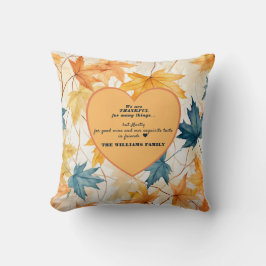 Herfst Oogst Oranje Foliage Quote Gepersonaliseerd Kussen