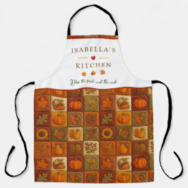Herfst Oogst Patchwork met Zegening Quote Schort
