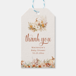 Herfst Oogst Pompoen Baby shower Dank u gunst Cadeaulabel