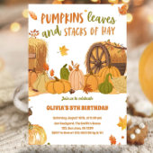 Herfst Oogst Pompoen Bladeren Hooibergen Kaart