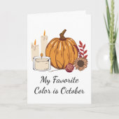 Herfst Oogst - Pompoen, Bloemen en Kaarsen Kaart (Voorkant)