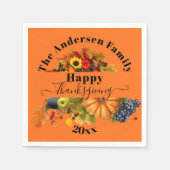 Herfst Oogst Pompoen Druiven Zonnebloem Thanksgivi Servet (Voorkant)