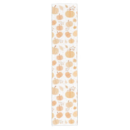 Herfst Oogst Pompoen en Blad Pastel Patroon Korte Tafelloper