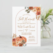 Herfst Oogst Pompoen Feest, Fall Fest Gemeenschap Kaart (Staand voorkant)