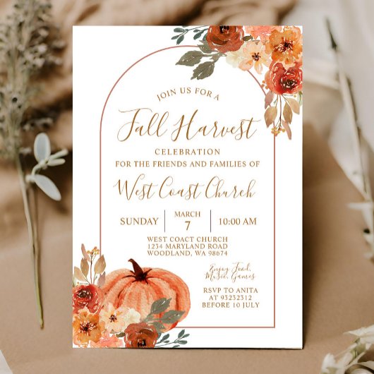 Herfst Oogst Pompoen Feest, Fall Fest Gemeenschap Kaart