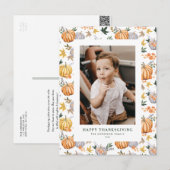 Herfst Oogst Pompoen Foto Happy Thanksgiving Feestdagenkaart (Voorkant / Achterkant)