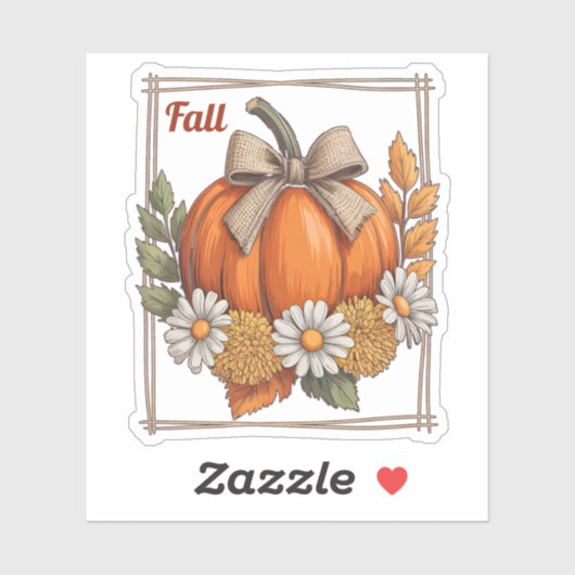 Herfst Oogst Pompoen Madeliefjes Chrysanten Sticker (Vel)