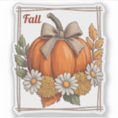 Herfst Oogst Pompoen Madeliefjes Chrysanten Sticker (Voorkant)