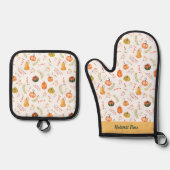 Herfst Oogst Pompoen Ovenwant & Pannenlap Set (Voorkant)