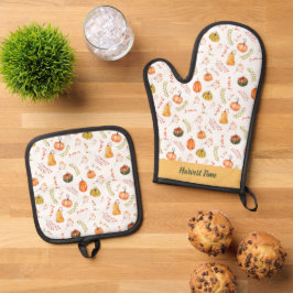 Herfst Oogst Pompoen Ovenwant & Pannenlap Set