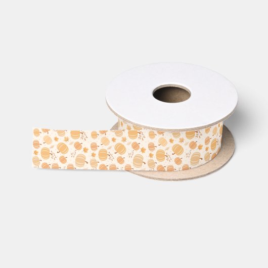 Herfst oogst pompoen pastel satijnen lint (Spoel)