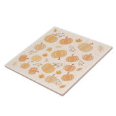 Herfst oogst pompoen pastel tegeltje (Zijkant)