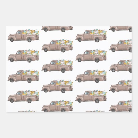 Herfst Oogst Pompoen Vrachtwagen Herfst Inpakpapier Vel (Voorkant 2)