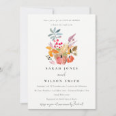 Herfst Oogst Pompoen Waterverf Koppels Douche Kaart (Voorkant)