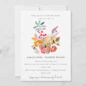 Herfst Oogst Pompoen Waterverf Repetitie Diner Kaart (Voorkant)