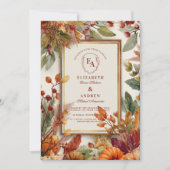 Herfst Oogst Pompoenblad bruiloft Kaart (Voorkant)