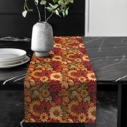 Herfst Oogst Pompoenen & Bloemen Tafelloper