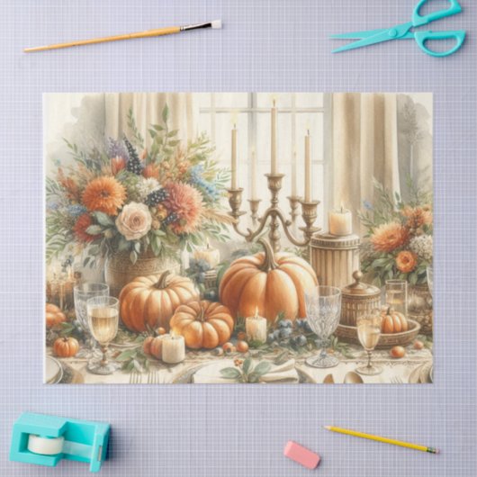 Herfst Oogst Pompoenen Decoupage Tissuepapier (Craft)