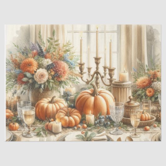 Herfst Oogst Pompoenen Decoupage Tissuepapier (Voorkant)