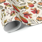 Herfst Oogst Pompoenen, eikels & Herfst Foliage Cadeaupapier (Rol Hoek)