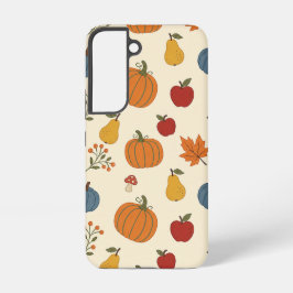 Herfst Oogst Pompoenen Fruit Patroon Hoesje Samsung Galaxy Hoesje