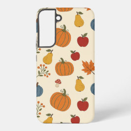 Herfst Oogst Pompoenen Fruit Patroon Hoesje Samsung Galaxy Hoesje