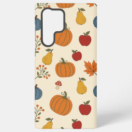 Herfst Oogst Pompoenen Fruit Patroon Hoesje Samsung Galaxy Hoesje