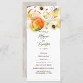 Herfst Oogst Pompoenen Zonnebloemen Trouwprogramma Programmakaart (Voorkant / Achterkant)