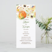 Herfst Oogst Pompoenen Zonnebloemen Trouwprogramma Programmakaart (Staand voorkant)