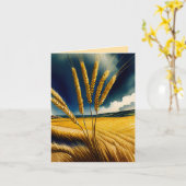 Herfst Oogst Prairie Gouden Gevouwen Wenskaart Kaart (Gele Bloem)