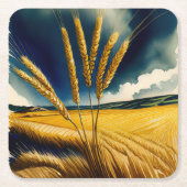 Herfst Oogst Prairie Gouden Papier Onderzetter (Voorkant)