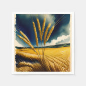 Herfst Oogst Prairie Gouden Papier Servet (Voorkant)