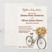 Herfst Oogst Rustieke Fiets Trouwfeest Kaart (Voorkant / Achterkant)