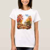 Herfst Oogst Rustieke Herfst Pompoen T-shirt (Voorkant)