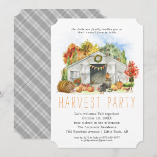Herfst Oogst Schuur Thanksgiving Dinerfeest Kaart